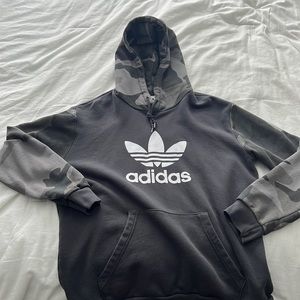 Adidas camouflage hood/arms sweatshirt